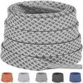 9mm Flat Reflective Shoe Laces for Hiking Running Sneakers - color: Gray, size: 54in/140cm