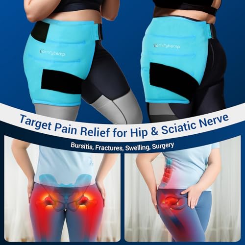 Comfytemp Hip Ice Pack Wrap for Hip Pain Relief, Sciatica (L/XL/2XL) - color: Bright Blue, size: Large/X-Large/2X-Large