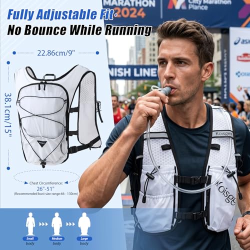 Running Hydration Vest Backpack with 1.5L Bladder for Men Women - color: white, size: without hydration