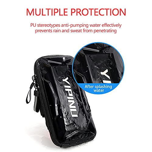 Dxyufazhe Outdoor Sports Multifunctional Armband Waterproof Running Sports Fitness Mobile Arm Bag, Compatible with iPhone 15 Pro Max 15 XS XR 8, Galaxy S25 S20 S10 Plus for Men & Women (Silver)