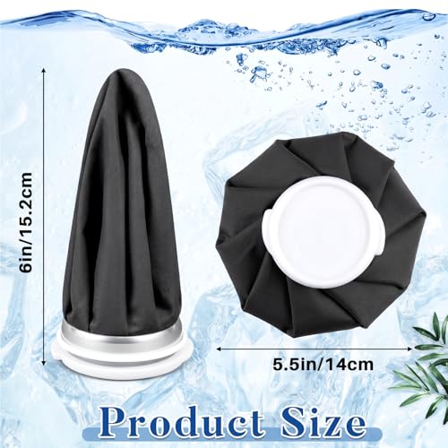 Honoson Reusable Ice Bags for Injuries 2 Pack, 6” Hot & Cold Ice Packs, Leak Proof Cold Compress for Pain Relief, Swelling, Sprains, Headache, Fever & Summer Cooling Relief, Toothache(Black) - color: Black