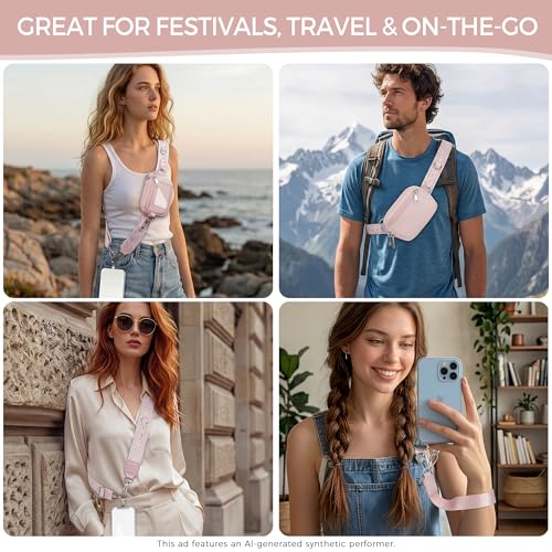 Phone Lanyard Wallet Crossbody Strap To Save The Bag For Girls - color: Pink