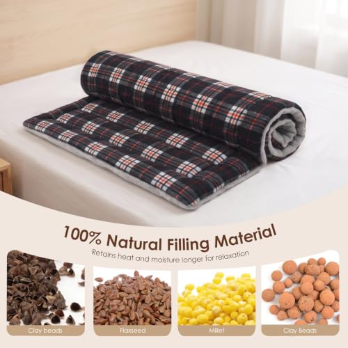 Extra Large Microwave Heating Pad for Back, 24.4 X 14.17 Tartan Black - color: Heat Pad07 -Tartan Black