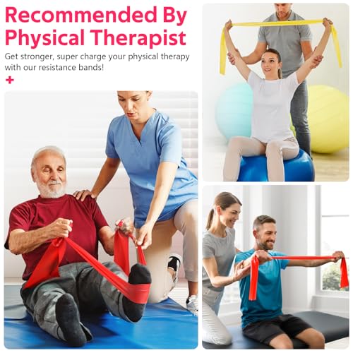 Resistance Bands Set, Exercise Bands for Physical Therapy, Pilates, Yoga - color: 1-Yellow,Red,Blue, size: 6.9FT