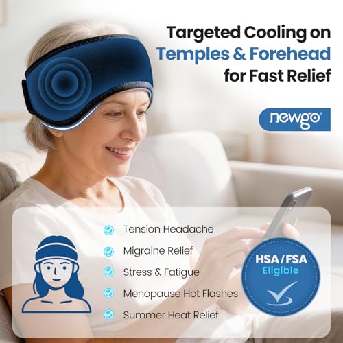 NEWGO Headache Ice Pack, Adjustable Head Wrap for Migraines, FSA Eligible - style: Custom