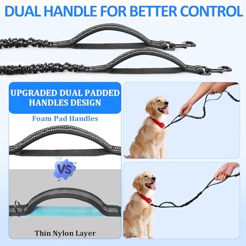 Philorn Hands Free Dog Leash for 2 Dogs, Adjustable Waist Leash - color: Black for 2