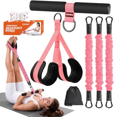 Resistance Bands with Handles,Pedal Resistance Band with Handle - color: 90lbs-Pink