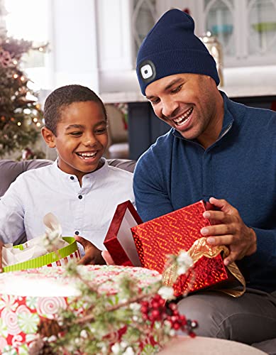 LED Beanie with The Light, Unisex Gifts for Men Dad Husband Him - color: Beige