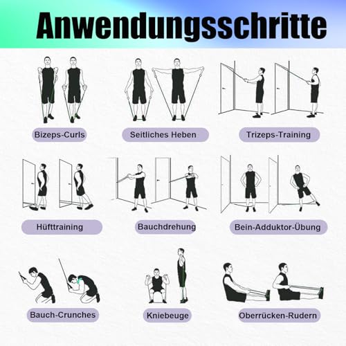 WHATAFIT Resistance Bands with Handles, 150 lb Exercise Bands Set - color: Purple Grey