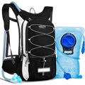 Hydration Backpack with 3L Water Bladder, Small Hydration Pack Backpack for Men Women, Lightweight Water Backpack with Cooler Layer for Running, Biking, Hiking - color: BlackWhite