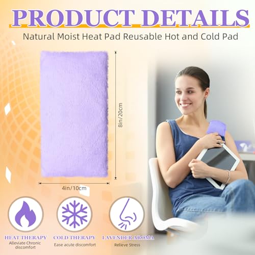 Cozypower Mini Heating Pad Microwavable Hot Cold Pack Reusable,Purple - color: Purple
