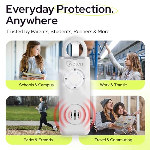 Personal Alarm for Women Safety, 130dB Loud Siren Keychain, TSA Safe, White - color: E - White