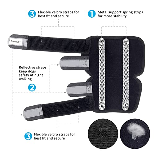Dog Leg Braces for Back Legs, Canine Hock Brace for Rear Legs with Metal Strips and Safety Reflective Straps, Joint Warps Support Help Hind Legs Injuries Sprains Arthritis (1 Pair) - size: Small（1Pair）