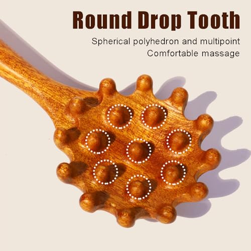 OULIGET Wooden Trigger Point Massage Tool,Sandalwood Comb Head Massager,Gua Sha Comb Tool for Headache,Back,Neck,Shoulder Relaxation - style: Shell Massage Comb