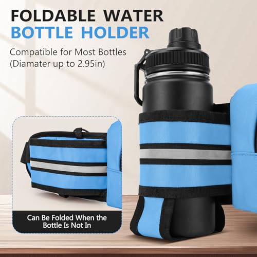 Fanny Pack for Men Women Waist Bag with Water Bottle Holder for Hiking, Travel,Dog Walking, Workout (Light Blue) - color: Light Blue