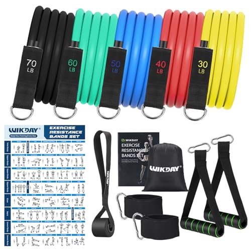 WIKDAY Resistance Bands with Handles for Exercise,beginners - color: 250LBS COLOR