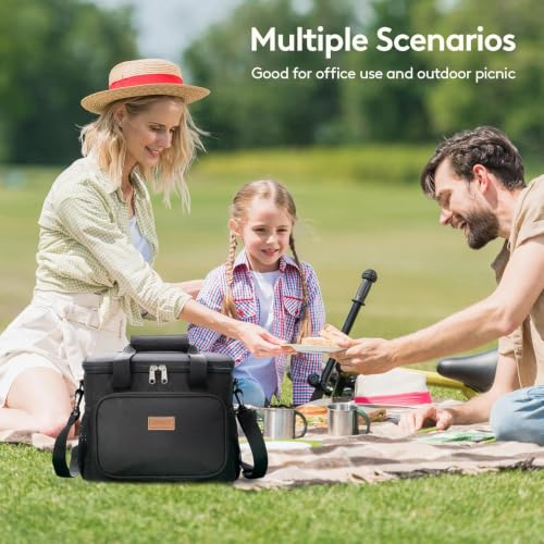 Lifewit Insulated Lunch Box for Men, Lunch Bag Cooler Women, 32-Can 20L - color: Black, size: Large(15L)
