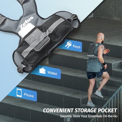 ZELUS Weighted Vest for Men Women,Adjustable 4-32lb Vest, Removable Weights - color: Gray, size: 11-20 lb.