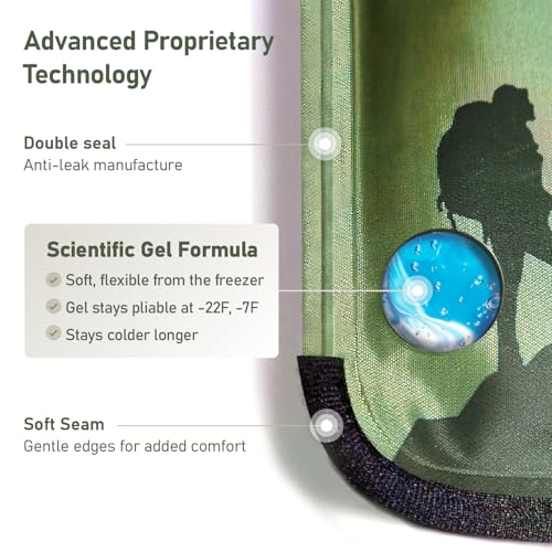 Flexible Neck Ice Pack Wrap 8" x 23", Soft Gel, Hands-Free - color: Green