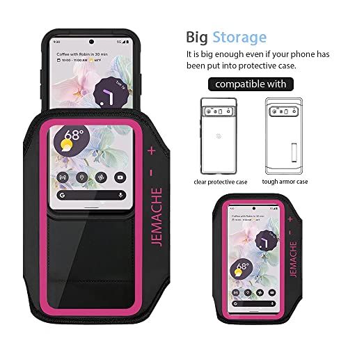 Running Armband for Google Pixel 11/10/9 Pro XL, 8/7/6 Pro (Rosy) - color: Rosy, size: Up to 6.8"