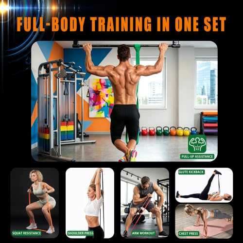 Resistance Bands for Working Out, 5-Level Pull Up Assistance Bands Set, 5-120 lbs Heavy Duty Exercise Bands. - color: 5 Bands Set