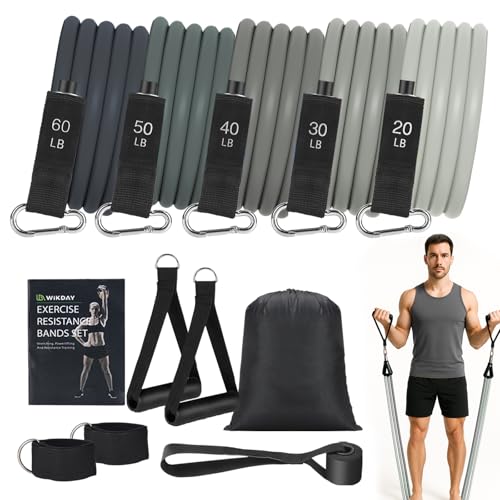 WIKDAY Resistance Bands with Handles for Exercise,beginners - color: 200LBS GRAY