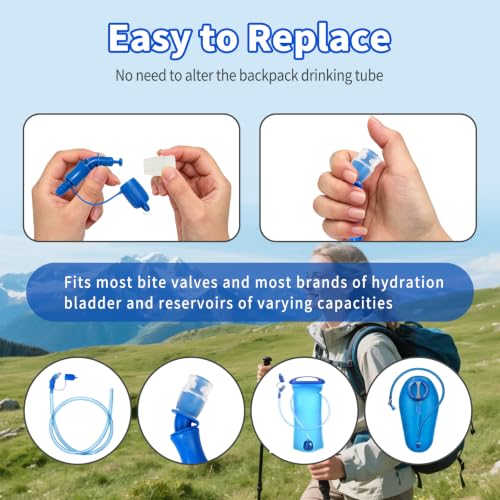 Hydration Bladder Bite Valve Replacement Mouthpiece Fit for Any Water Backpack and Most Brands, with Manual Switch Valve - color: 2 Pack 45 degree blue-A
