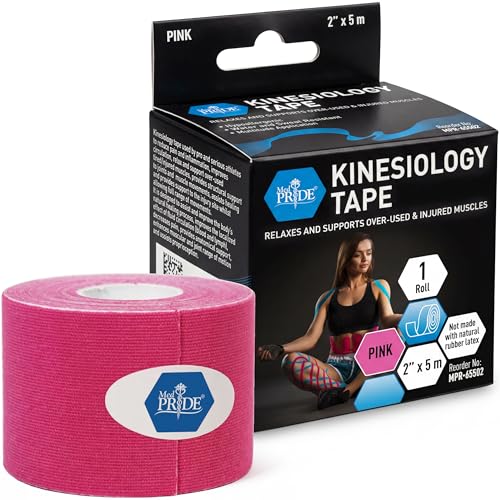 MED PRIDE Kinesiology Tape Roll 2 in x 16.4 ft,Breathable,Latex-Free,Pink - color: Pink