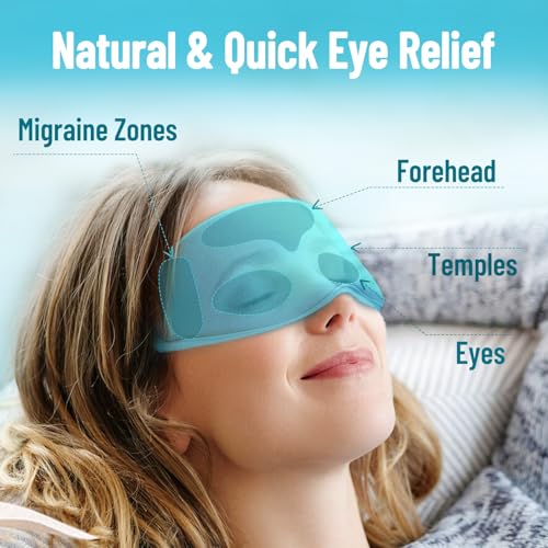 Cooling Eye Mask for Puffy Eyes, Ice Eye Pack After Surgery Relief - Reuable Cold Compress for Dry Eye - Comfortable Perfect Fit Gel Sleep Mask, Light Blue of 3D - color: Light Blue of 3d