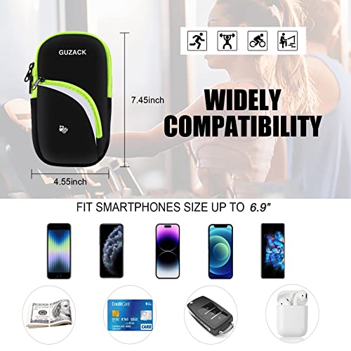 Armband Cell Phone Holder for Running Workout Exercise Sports Phone Arm Bands Pouch Bag, Running Armband for iPhone16 15 14 13 12 11 Pro Max XS XR X Plus Samsung Galaxy Up to 6.9"