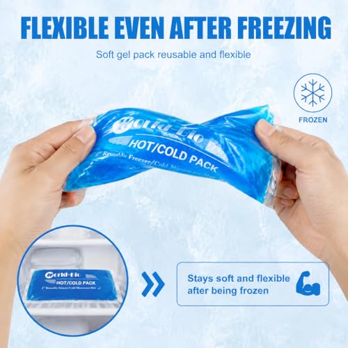 Reusable Soft Gel Ice Pack Wrap 12"x4.7", Hot and Cold Compress First Aid - color: Blue - 12" X 4.7" - 1 Ice Pack & Wrap