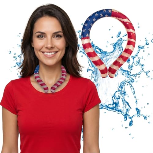 CoolTimeUSA Neck Cooling Tube - Neck Ice Ring Cooler Wrap, Stars & Stripes - color: Stars and Stripes