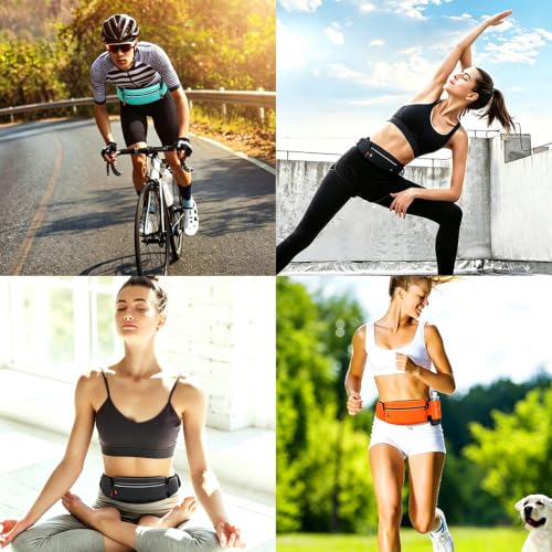 Running Belt for Women Men,Running Fanny Pack,with Foldable Water Bottle Holder (Bottles NOT Included),Sport Pouch iPhone Carrier, Dog Walker Hydration Fanny Pack,for Runners Jogging (black) - color: Black