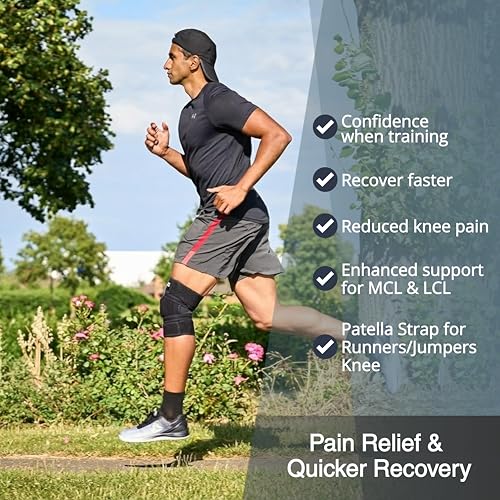 Knee Brace for Men & Women with Patented 4-Way Adjustable Support