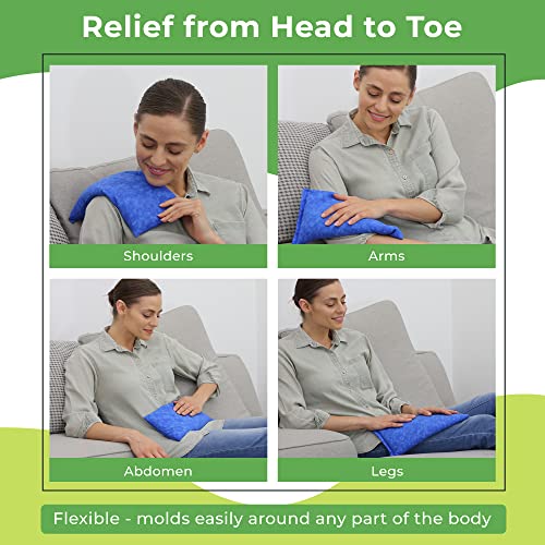 Nature Creation Microwaveable Herbal Heating Pad - Microwave Heating Pad for Neck and Shoulders, Cold & Hot Pack, Heat Pack Warming Pad, Microwavable Heating Pads - Pack of 1 (Blue Marble) - style: Blue Marble