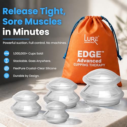Silicone Cupping Set, Cupping Kit for Massage Therapy and Cellulite, 4 Cups - color: Transparent Clear, size: 4 Count