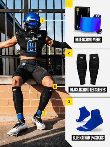 Nxtrnd Football Leg Sleeves, Calf Sleeves for Men & Boys, Sold as a Pair - color: Black, size: Youth
