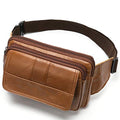 NIUCUNZH Real Leather Fanny Pack for Men Women Sling Waist Packs for Travel - color: Brown