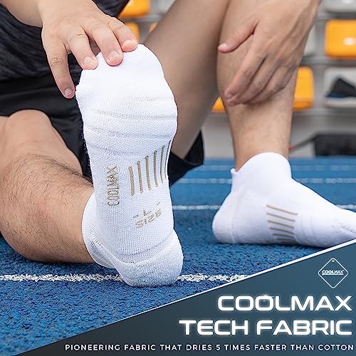 Rahhint Running Ankle socks Coolmax Moisture Wicking & Breathable Cushioned - color: White, size: Small
