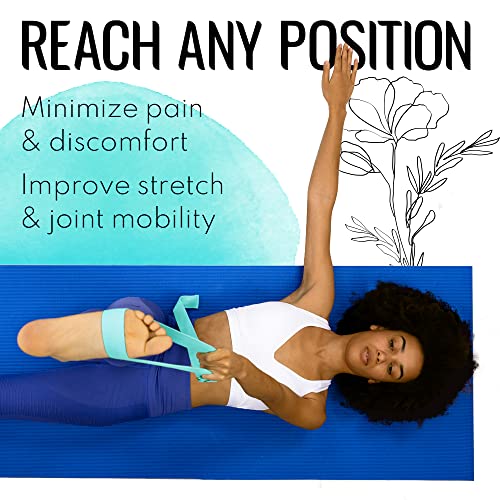 TECEUM 2 IN 1 Yoga & Mat Strap for Stretching – Cotton – 6/8/10 ft - color: Blue, size: 8 ft