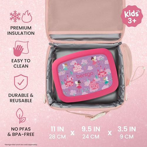 Bentgo Kids Prints Double-Insulated Reusable Lunch Bag - color: Glitter Edition - Petal Pink