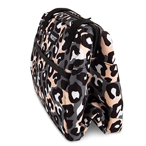 PackIt Freezable Hampton Lunch Bag, Wild Leopard Gray - color: Wild Leopard Gray