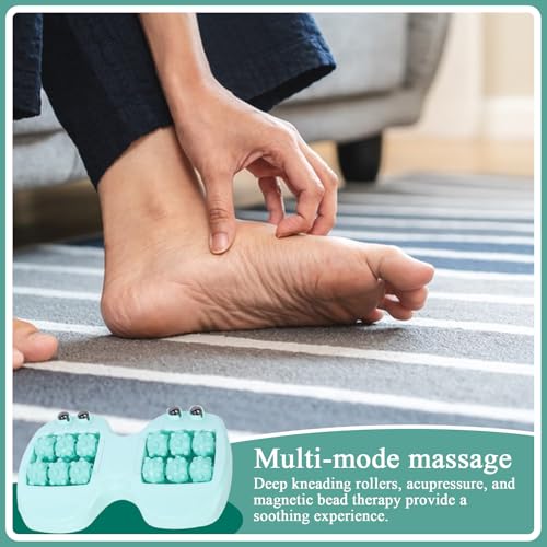 Foot Massage Roller Ergonomic Portable Magnetic Beads Massage Tool Care - color: Green