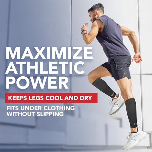 Dr. Arthritis Calf Compression Sleeve for Men and Women, Calf Sleeve & Leg Compression for Shin Splint Relief, Helps with Varicose Vein(Medium, Black, 1 Pair) - color: Black
