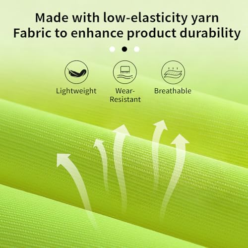 48 Pack High Visibility Safety Vests, Neon Yellow Reflective Mesh Vests with Silver Stripes for Men & Women, Bulk Security & Traffic Vests for Work, Cycling, Running, Construction