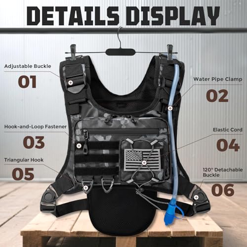 Hydration Vest with 2L Water Bladder for Men and Women,Lightweight Adjustable Hydration Backpack,Hiking Backpack with Water Bladder for Climbing Cycling Hiking - color: Camo 2