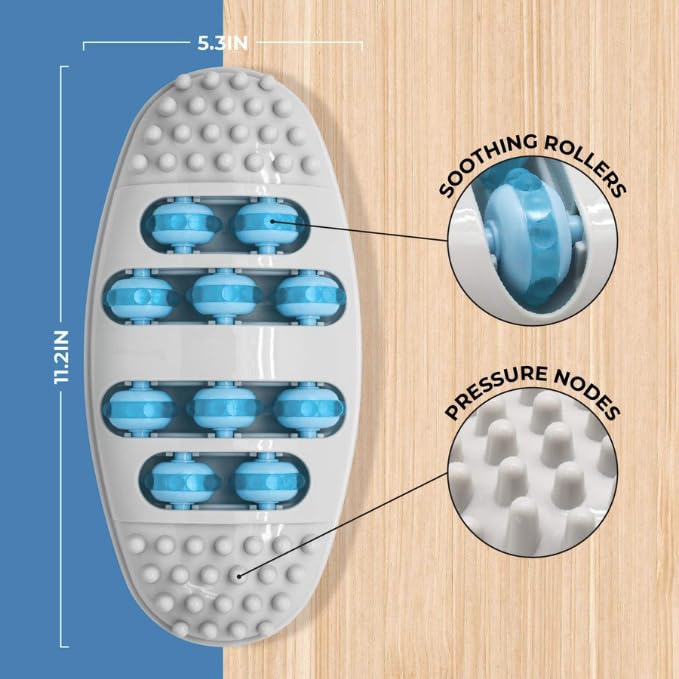 Lindo Shiatsu Foot Roller - Foot Reflexology Massager, Spinning Rollers for a Soothing and Relaxing Massage (Blue)