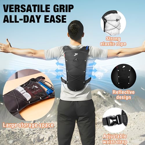 JXFUKAL Running Vest, Lightweight Hydration Backpack with 2L Water Bladder, Reflective Hydration Pack, Tactical Chest Pack Bag for Hiking Running Cycling Marathon for Women Men
