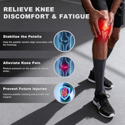 2PCS Patellar Tendon Support Strap - Targeted Knee Pain Relief, 15g Lightweight Design for Basketball, Running, Tennis, Soccer & Hiking, Unisex Silicone Knee Support Bands (Black) - color: Black