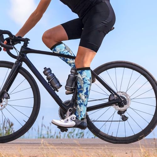 Compression Socks, Unisex 15-20 mmHg Knee High Support Socks - color: Shark